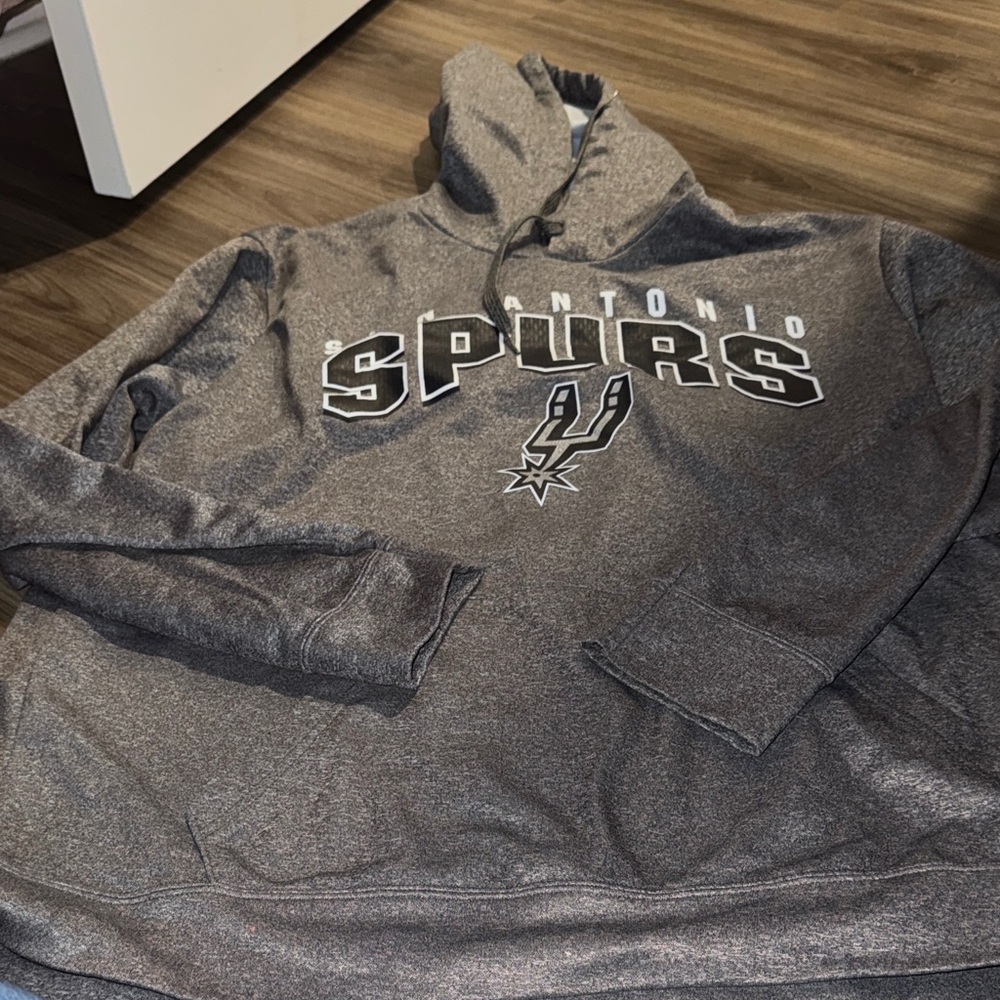 San Antonio Spurs Ash Gray Hoodie Sz L